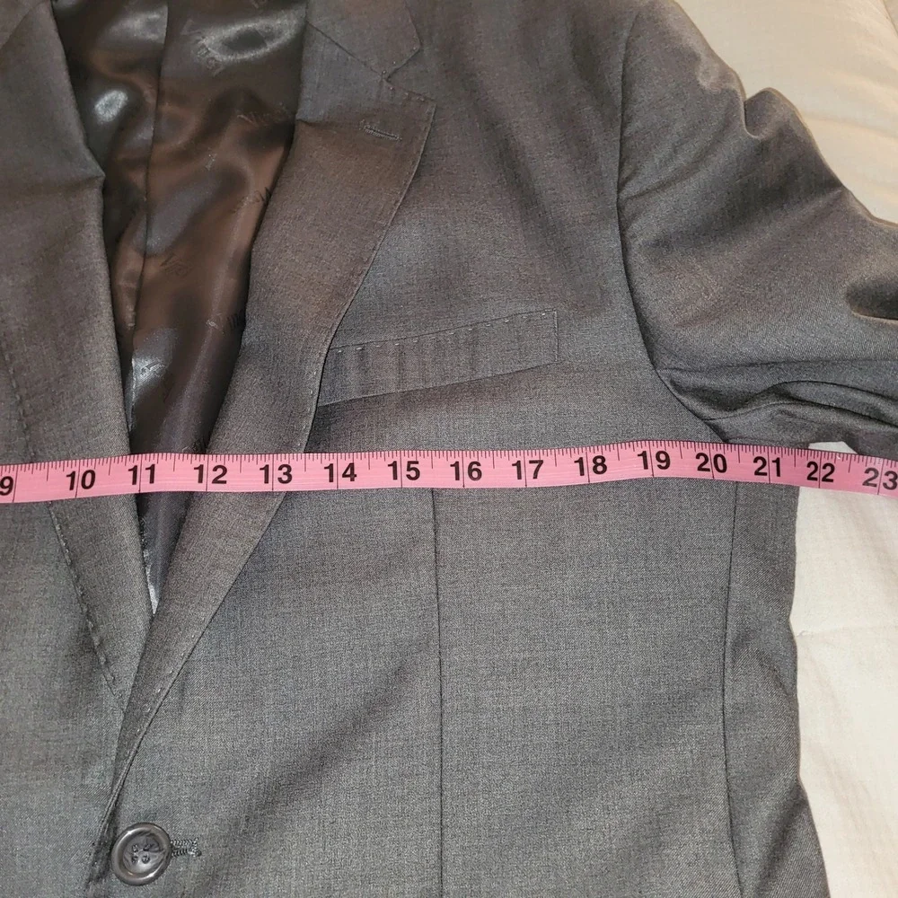Vinci 2-Button Grey Classic Tailored Suit Jacket Blazer 42R - Picture 12 of 14